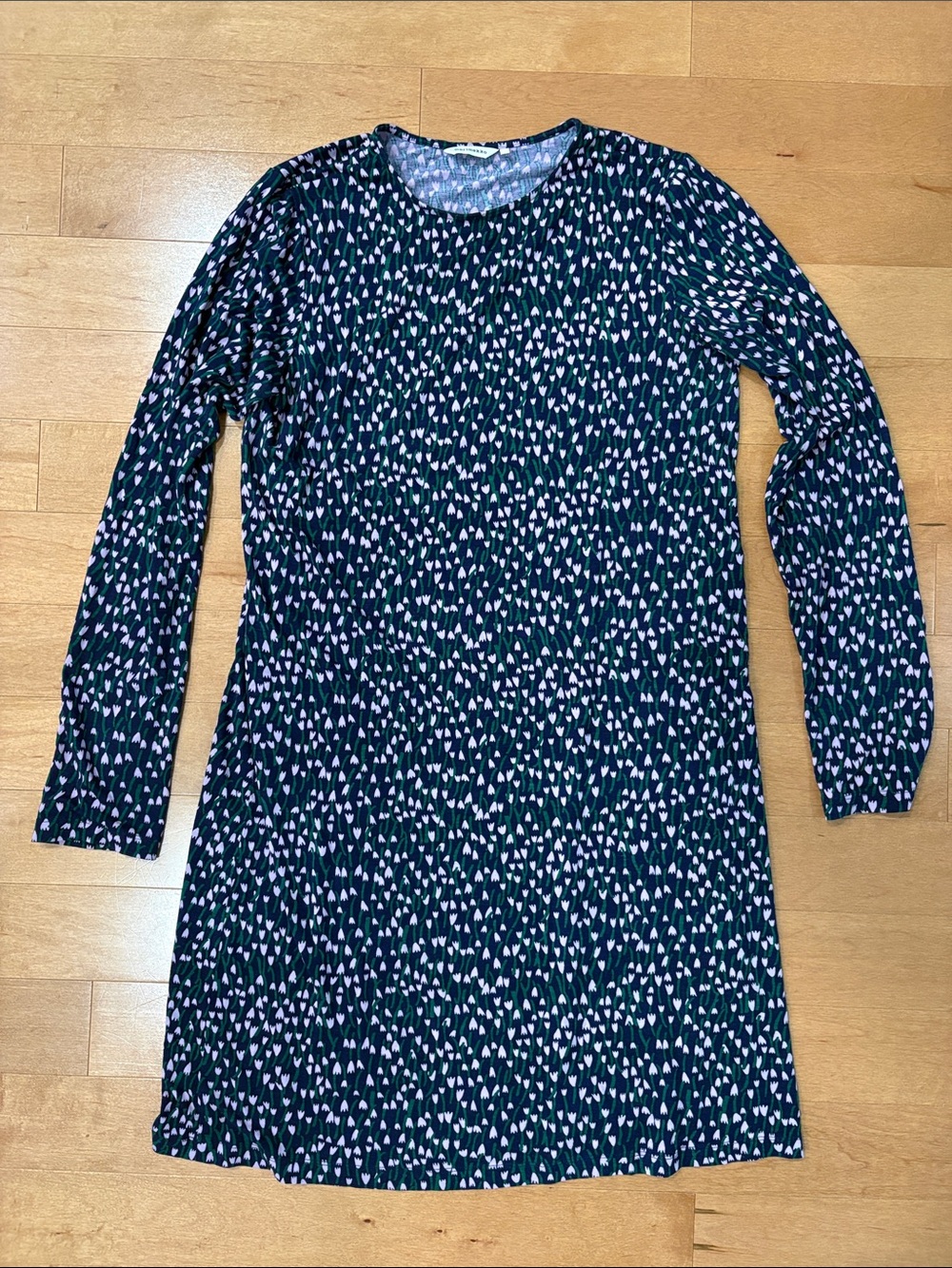 Marimekko Navy Long-Sleeve Floral Print Dress